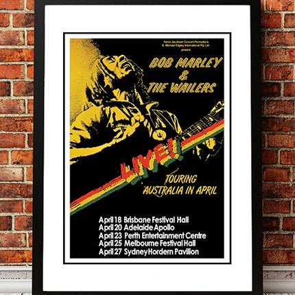 Bob Marley 'Australian Tour' Poster 1979 - Framed A1.