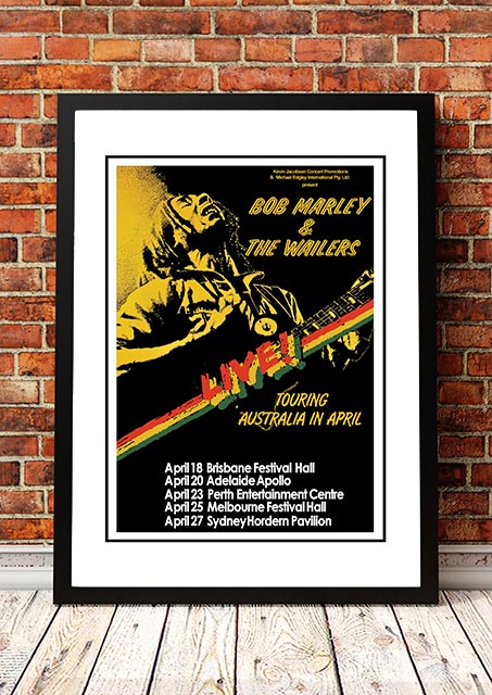 Bob Marley 'Australian Tour' Poster 1979 - Framed A1.