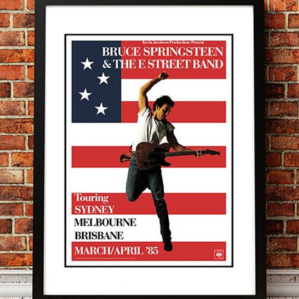 Bruce Springsteen 'Born in the USA' Australian Tour Poster 1985- Framed A4.
