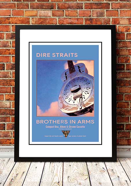 Dire Straits 'Brothers In Arms' In Store Poster 1985- Framed A4.