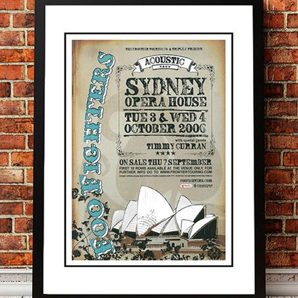 Foo Fighters 'Acoustic Concert' Sydney, Australian Tour Poster 2006 - Framed A3.