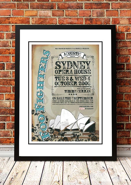 Foo Fighters 'Acoustic Concert' Sydney, Australian Tour Poster 2006 - Framed A3.
