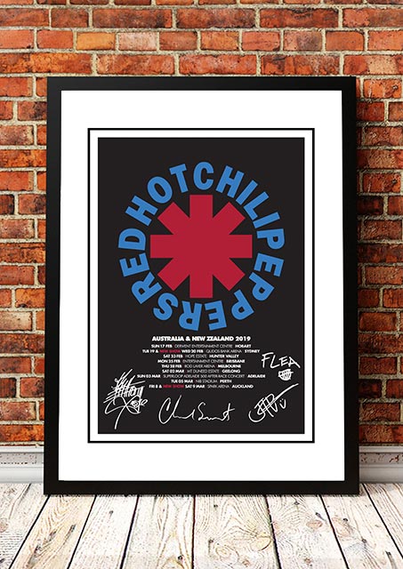 Red Hot Chili Peppers 'Australian / NZ Tour' Poster 2019- Framed A4.