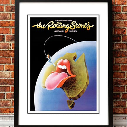The Rolling Stones 'Australian Tour' Poster 1973 - Framed A2.