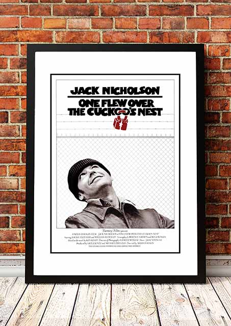 One Flew Over The Cuckoos Nest' Cult Movie Poster! - Framed A2.
