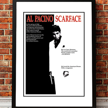 Scarface' Cult Movie Poster! - Framed A4.
