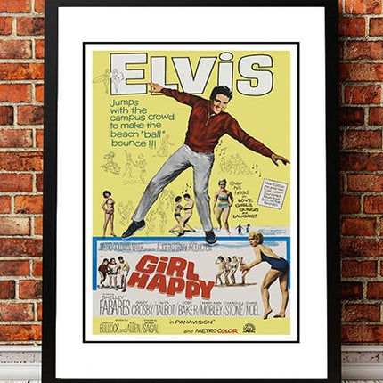 Elvis 'Girl Happy' Framed Movie Poster! - Framed A3.