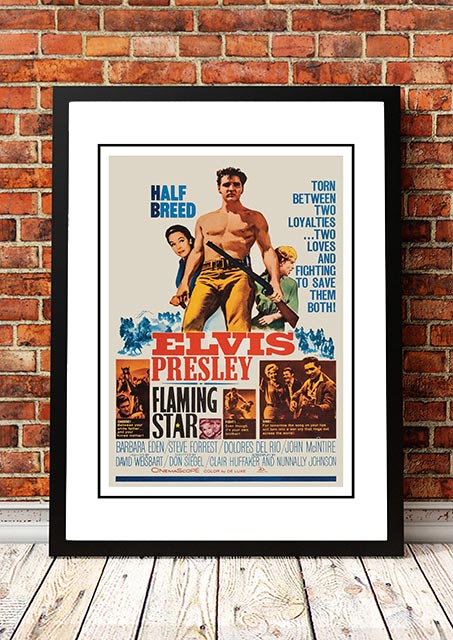 Elvis 'Flaming Star' Framed Movie Poster! - Framed A4.