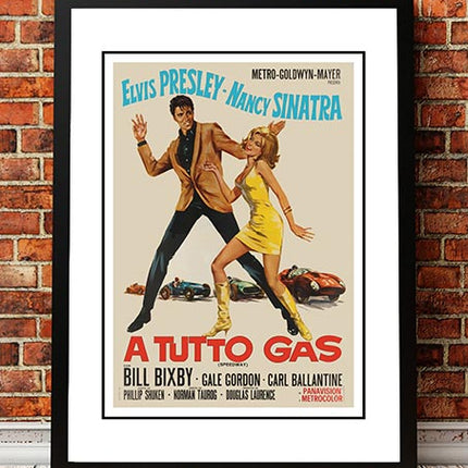 Elvis 'A Tutto Gas' Framed Movie Poster! - Framed A4.