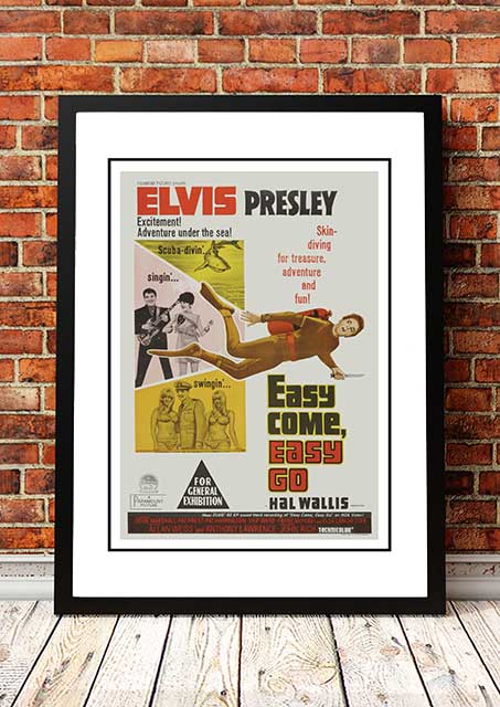 Elvis 'Easy Come, Easy Go' Framed Movie Poster! - Framed A4.