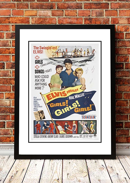 Elvis 'Girls, Girls, Girls' Framed Movie Poster! - Framed A2.
