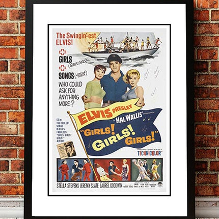 Elvis 'Girls, Girls, Girls' Framed Movie Poster! - Framed A4.