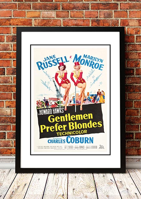 Marilyn Monroe ‘Gentlemen Prefer Blondes’ Framed Movie Poster! - Framed A3.