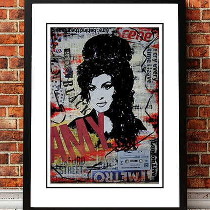 Amy Winehouse 'Art' Poster - Framed A3.