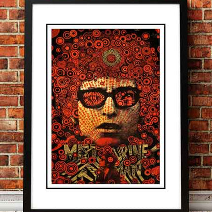 Bob Dylan ‘Mr Tambourine Man’ Pop Art Poster - Framed A3.