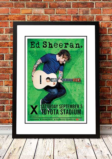 Ed Sheeran ‘Toyota Stadium’ Dallas, USA Concert Poster 2018 - Framed A3.