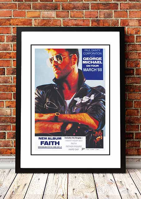 George Michael ‘Australian Tour’ In Store Promotional Poster 1988 - Framed A3.