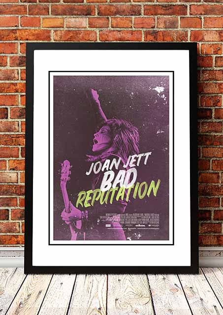 Joan Jett ‘Bad Reputation’ Movie Poster 2018 - Framed A4.