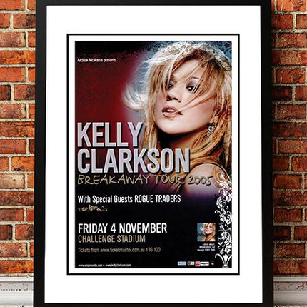 Kelly Clarkson ‘Breakaway Tour’ Perth, Australia Concert Poster 2005 - Framed A2.