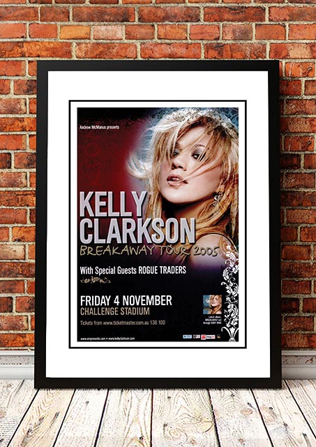 Kelly Clarkson ‘Breakaway Tour’ Perth, Australia Concert Poster 2005 - Framed A2.
