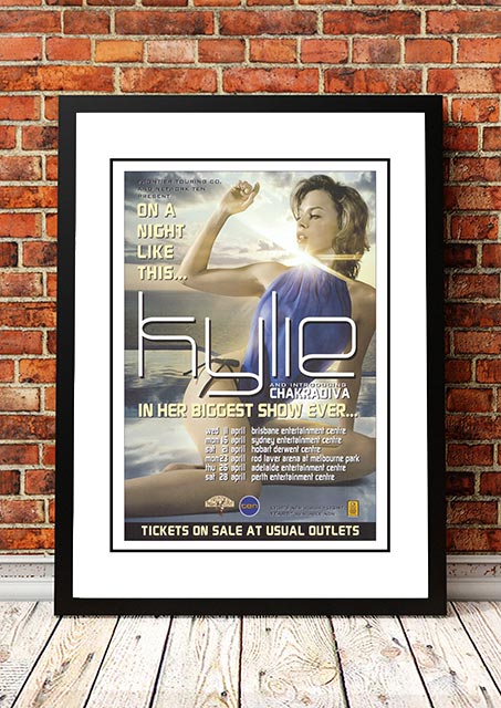 Kylie Minogue ‘On A Night Like This’ Australian Tour Poster 2001 - Framed A3.