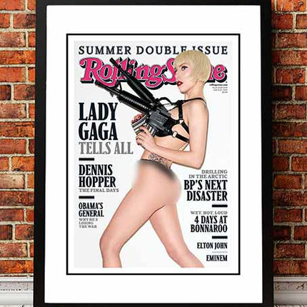 Lady Ga Ga ‘Rolling Stone Magazine’ Cover Poster 2010 - Framed A3.