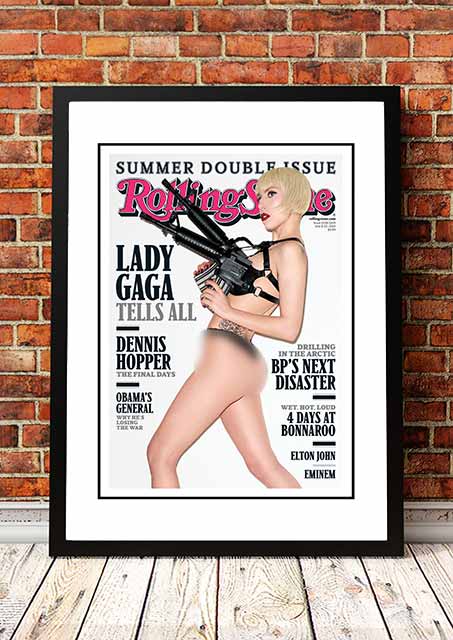 Lady Ga Ga ‘Rolling Stone Magazine’ Cover Poster 2010 - Framed A4.