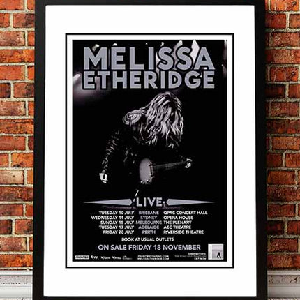 Melissa Etheridge ‘The Road Less Travelled’ Australian Tour Poster 2012 - Framed A3.