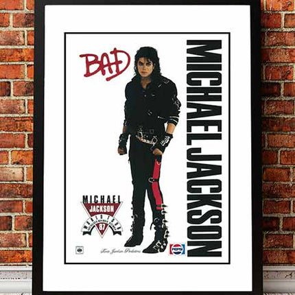 Michael Jackson ‘Bad’ Australian Tour Poster 1987 - Framed A3.