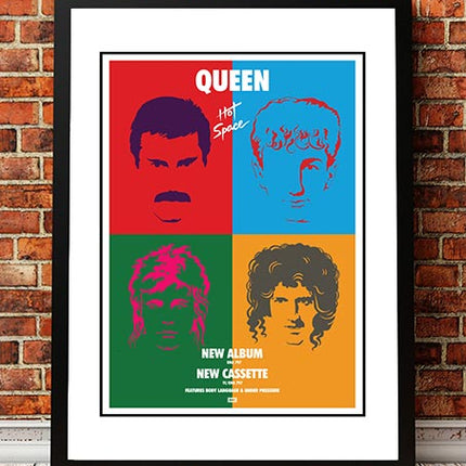 Queen ‘Hot Space’ In Store Promotional Poster 1982 - Framed A4.