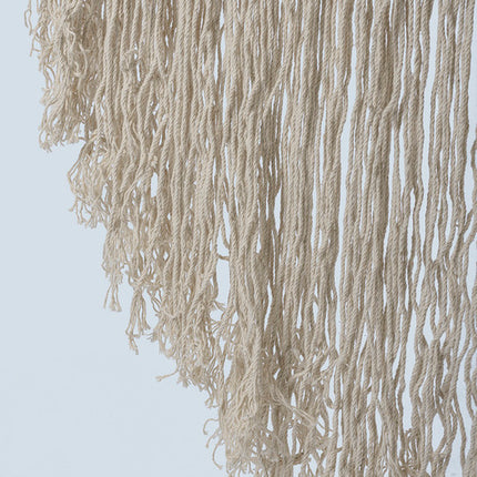 Fringed Cotton Rope Mexican Hammock Swing from Mexico in Ivory.