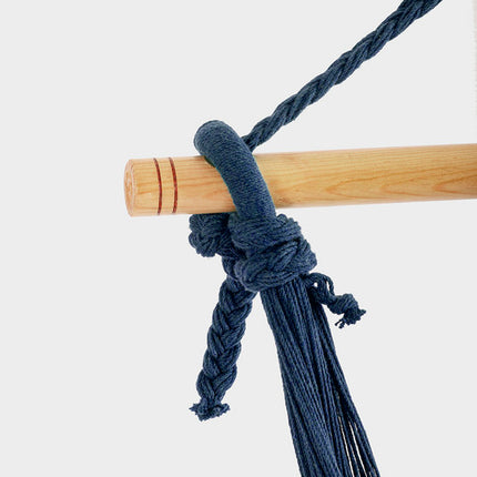 Deluxe Extra Large Mexican Hammock Chair in Outdoor Cotton Colour Blue.