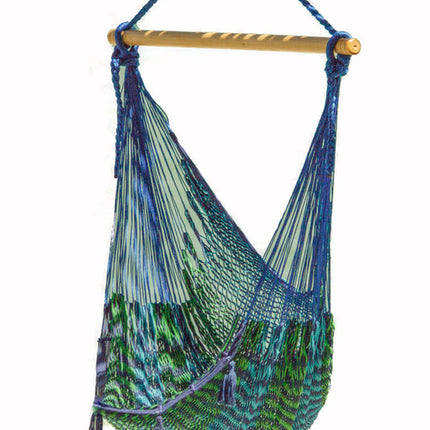 Mayan Legacy Extra Large Outdoor Cotton Mexican Hammock Chair in Caribe Colour.