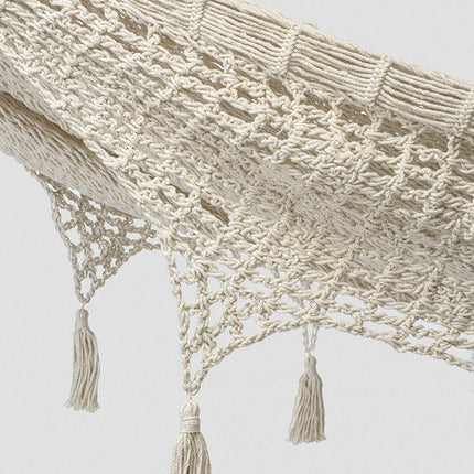 Outdoor undercover cotton Mayan Legacy hammock with hand crocheted tassels King Size Marble.