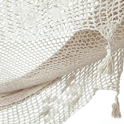 Outdoor undercover cotton Mayan Legacy hammock with hand crocheted tassels King Size Marble.
