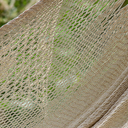 Outdoor undercover cotton Mayan Legacy hammock with hand crocheted tassels King Size Marble.