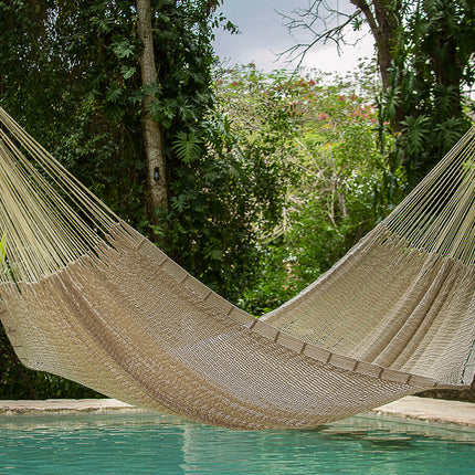 Outdoor undercover cotton Mayan Legacy hammock King size Marble.