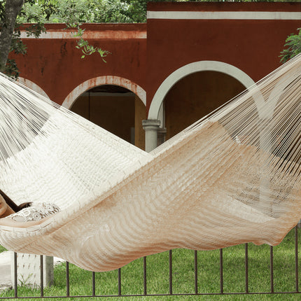 Outdoor undercover cotton Mayan Legacy hammock King size Marble.