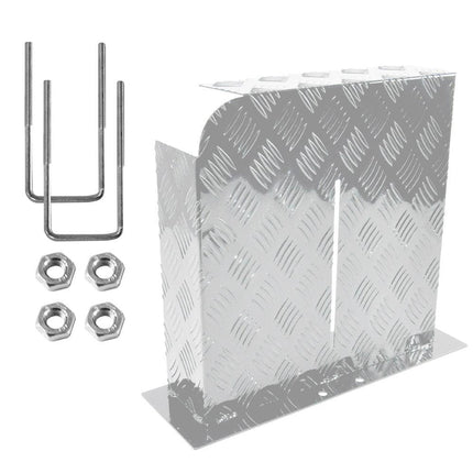 Alpen Outdoor Base Mount 2mm Thickness Aluminium Diesel Heater Fuel Tank Cover Left for 10L 15L Fuel Tank Silver.