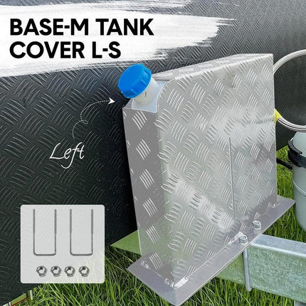 Alpen Outdoor Base Mount 2mm Thickness Aluminium Diesel Heater Fuel Tank Cover Left for 10L 15L Fuel Tank Silver.