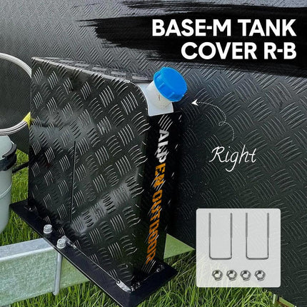 Alpen Outdoor Fuel Tank Cover Right Side Base Mount 2mm Thickness Aluminium Diesel Heater for 10L 15L Fuel Tank Black.