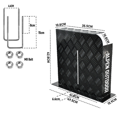 Alpen Outdoor Fuel Tank Cover Right Side Base Mount 2mm Thickness Aluminium Diesel Heater for 10L 15L Fuel Tank Black.