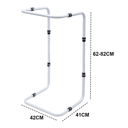 Blanket Lifter Bar 62-82cm Height Adjustable Feet Tent Steel Bed Cradle Max Load 136kg with 4 Clips for Feet Toes Leg Knee Ankle Post Surgery Recovery.
