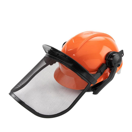 Chainsaw Brushcutter Hard Hat Safety Helmet Face Shield With Visor & Ear Muffs For Landscaping Gardening Lawn Mowing Edge Trimming CE Approved.