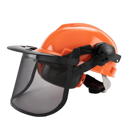 Chainsaw Brushcutter Hard Hat Safety Helmet Face Shield With Visor & Ear Muffs For Landscaping Gardening Lawn Mowing Edge Trimming CE Approved.
