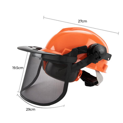 Chainsaw Brushcutter Hard Hat Safety Helmet Face Shield With Visor & Ear Muffs For Landscaping Gardening Lawn Mowing Edge Trimming CE Approved.