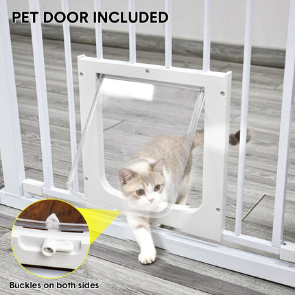 Alston 76cm Tall Baby Pet Security Gate Safety Adjustable Width with Cat Door for House Doorways Stairs Guard Extension Part Width 12cm/24cm Wall Mount.