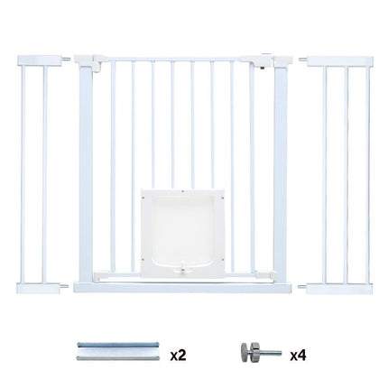 Alston 76cm Tall Baby Pet Security Gate Safety Adjustable Width with Cat Door for House Doorways Stairs Guard Extension Part Width 12cm/24cm Wall Mount.