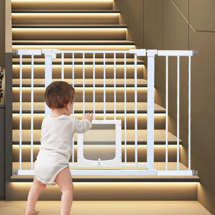 Alston 76cm Tall Baby Pet Security Gate Safety Adjustable Width with Cat Door for House Doorways Stairs Guard Extension Part Width 12cm/24cm Wall Mount.