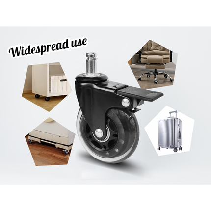 5 pcs Office Chair Casters 360 Rotatable Replacement Wheels with Locks.